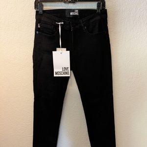 NWT! Love Moschino Black Skinny Jeans Size 26